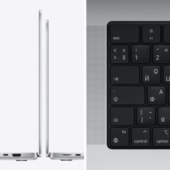 Apple MacBook Pro 14" (M1 Pro 10C CPU, 16C GPU, 2021) 16 ГБ, 1 ТБ SSD, серебристый